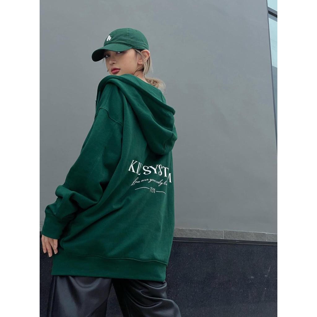 Áo khoác hoodie zip basic oversize có nón nam nữ, vải chân cua, nỉ bông phong cách unisex KILL SYSTEM