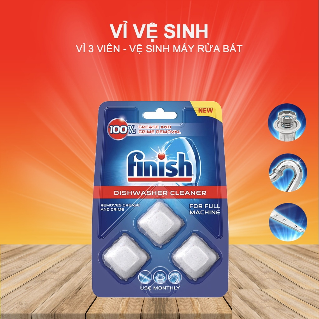 Viên vệ sinh máy rửa bát Finish vỉ 4 Viên - HANOIMART