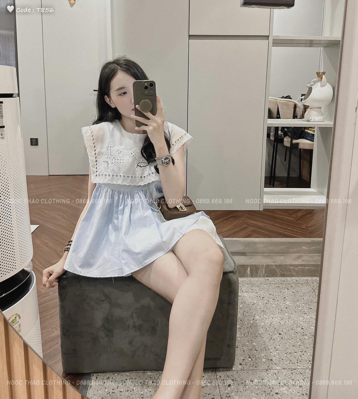 SET ĐI CHƠI, SET 2 MÓN ÁO BABYDOLL KIỂU CỔ REN PHỐI QUẦN ĐÙI CỰC XINH