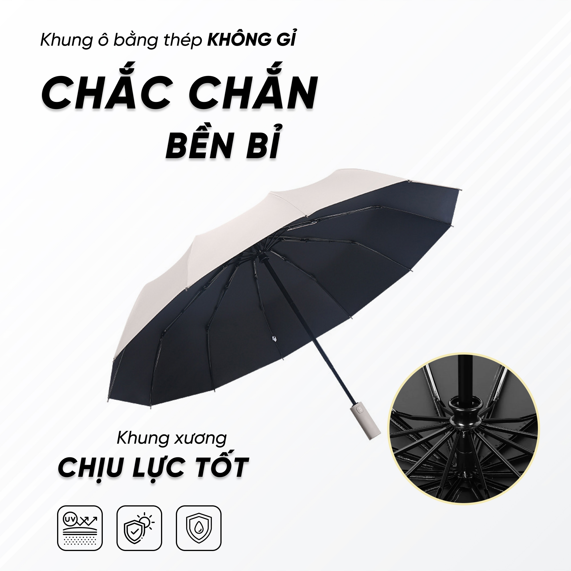 Hình ảnh Dù Gấp Mở Tự Động- Ô Che Mưa Gấp Gọn Mini Che Mưa 12 Nan Nhỏ Gọn Tiện Lợi