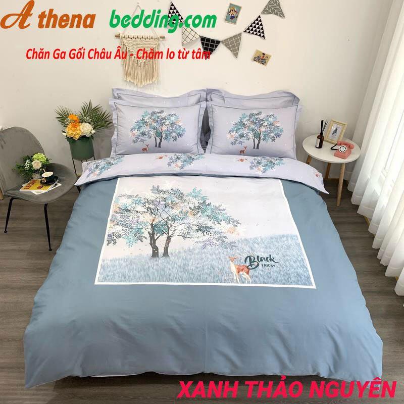 Trọn Bộ chăn ga gối 4 món COTTON Lụa Cao Cấp