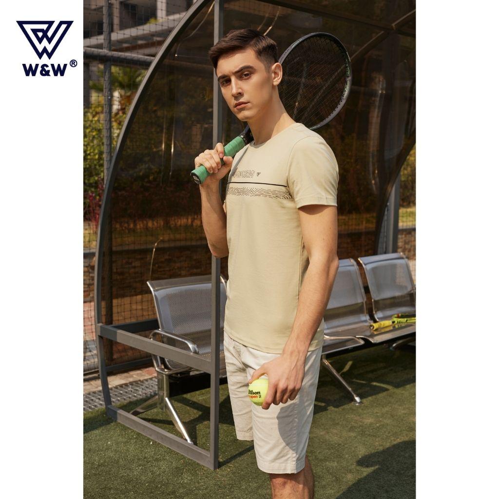 Áo Tshirt Nam Tay Ngắn W&amp;W Chất Vải CVC Cao Cấp, Thoáng Khí, Đanh Mịn Thoải Mái Trong Mọi Hoạt Động WTS52S