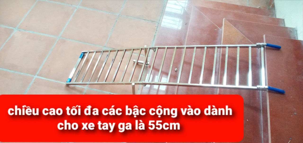 cầu dắt xe máy inox kt 170x40cm