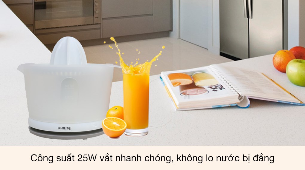 Máy vắt cam Philips HR2738/00 công suất 25W, bảo hành 24 tháng chính hãng - Hàng chính hãng