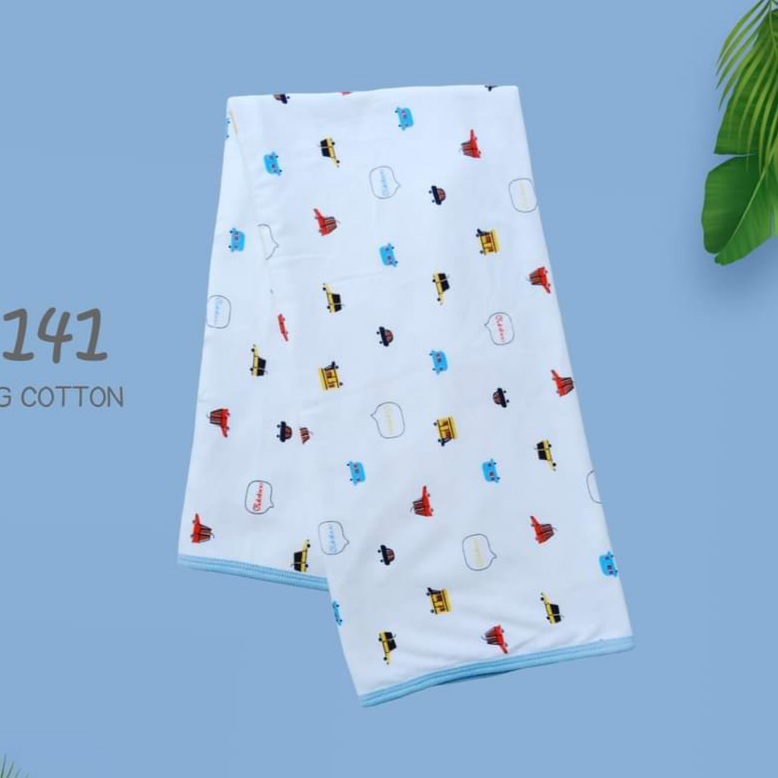 Khăn ủ sơ sinh cotton Babiboo có mũ trùm đầu họa tiết dễ thương cho bé