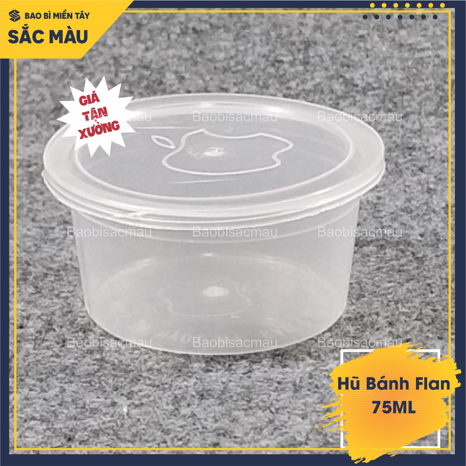 100 Hũ bánh flan, rau câu 75ML có nắp