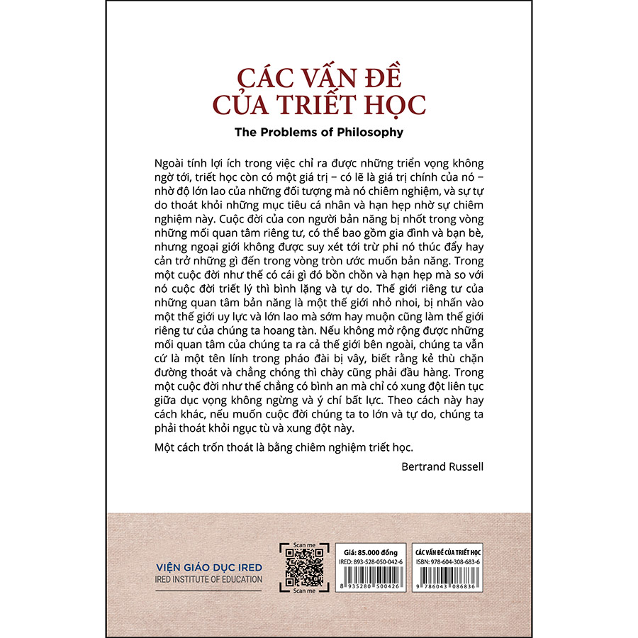 Các Vấn Đề Của Triết Học (The Problems Of Philosophy)(Tái Bản)