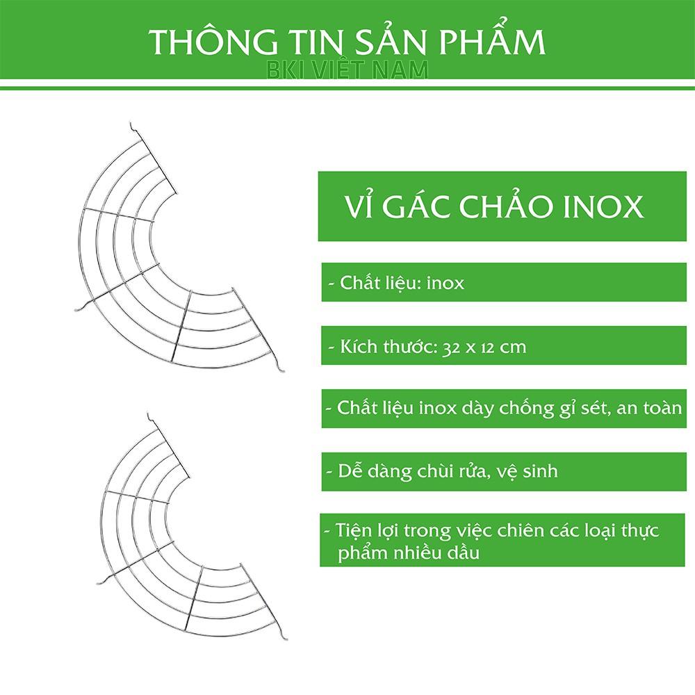 Vỉ gác chảo chiên rán dầu mỡ loại dày bằng inox cỡ 28-30cm