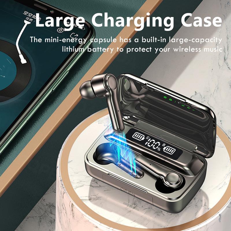 Tai Nghe Không Dây Bluetooth 2200MAh Sạc Chống Nước Thể Thao TWS Bluetooth Cảm Ứng Điều Khiển Tai Nghe