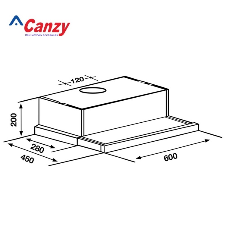 Máy hút khói khử mùi bếp âm tủ 6 tấc Canzy CZ-C516I - Hàng chính hãng