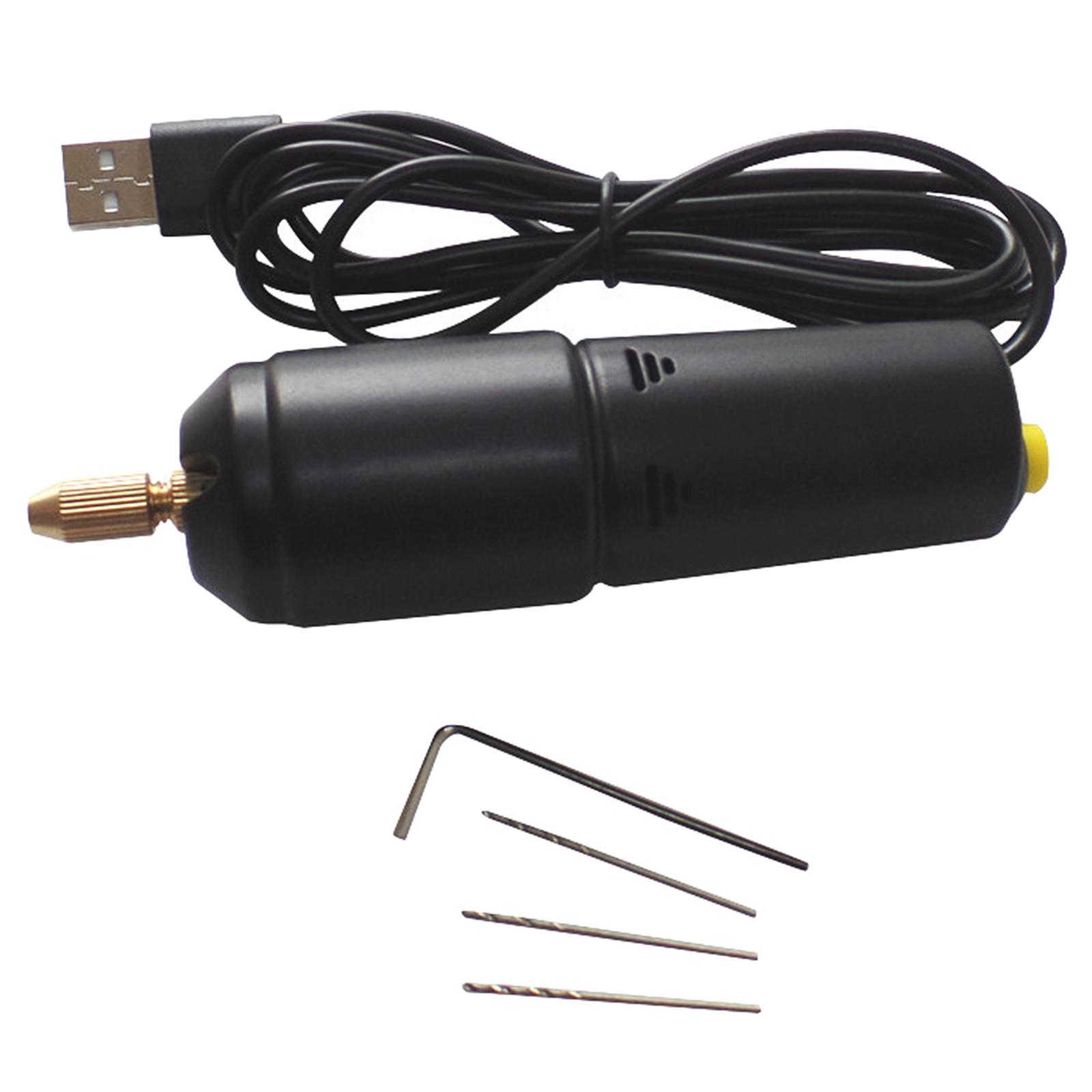 Mini Electric Hand Drill with 5Pcs Drill Bits Handheld Small Micro USB Drill for Jewelry