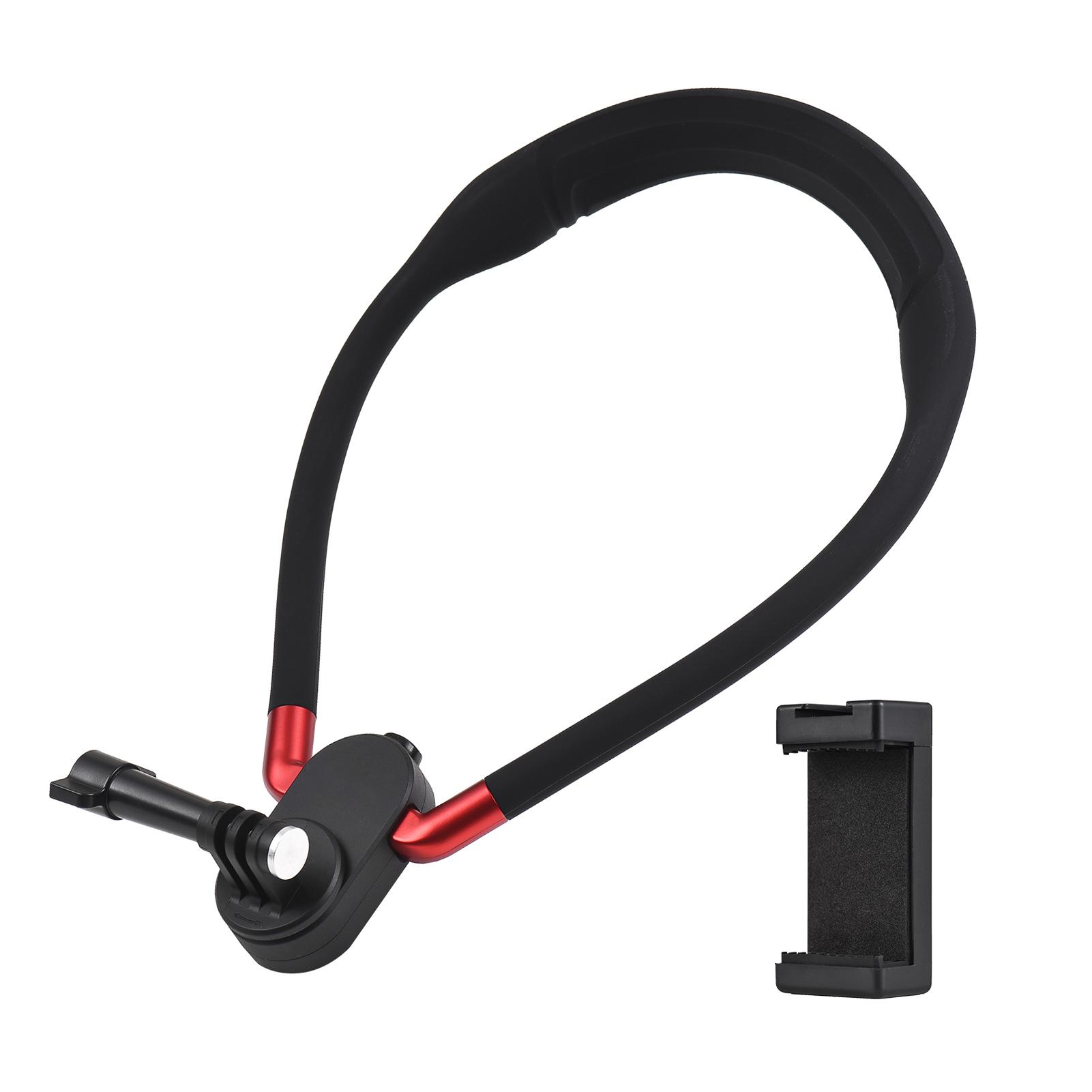 Sports Camera Neck Holder Mount Smartphone Neck Mount Chest Holder with Action Camera Mount Adapter and Phone Holder Replacement for GoPro Hero 11/10/9/8 iPhone 14/13/12/11 Video Recording Accessories