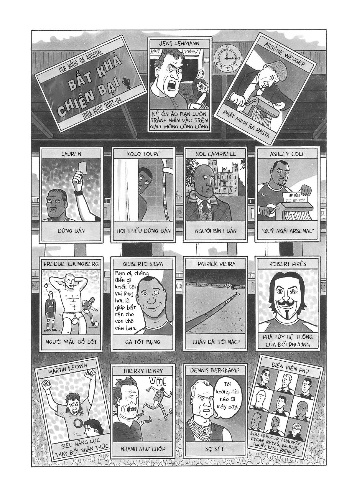 (sách tranh biếm họa) LỊCH SỬ BÓNG ĐÁ bằng tranh (tập 1) – David Squires – Nguyễn Tuấn Bình dịch - Nhã Nam – NXB Dân Trí – bìa cứng