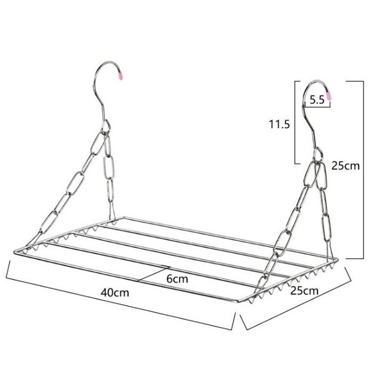 Móc chùm đa năng Inox 304, giá móc phơi giày, vớ