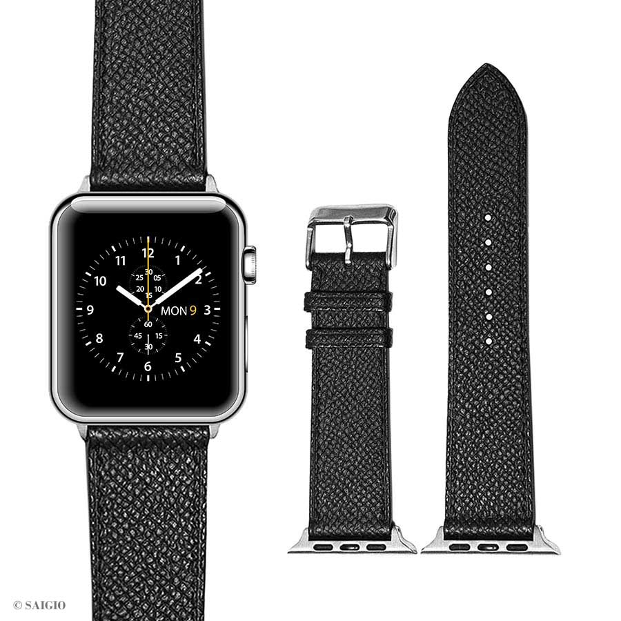 Dây Đồng Hồ Apple Watch 49mm 45mm 44mm 42mm, Chất Liệu Da Bê EPSOM Thảo Mộc Cao Cấp, Nhập Khẩu Từ Châu Âu, Dây Đeo Phong Cách Hiện Đại và Sang Trọng, Tương Thích Các Phiên Bản Series Ultra2/Ultra/SE2/SE/9/8/7/6/5/4/3/2/1