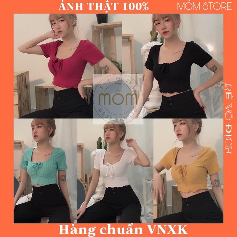 Áo Croptop Rút Dây Thun Gân Xịn Mịn