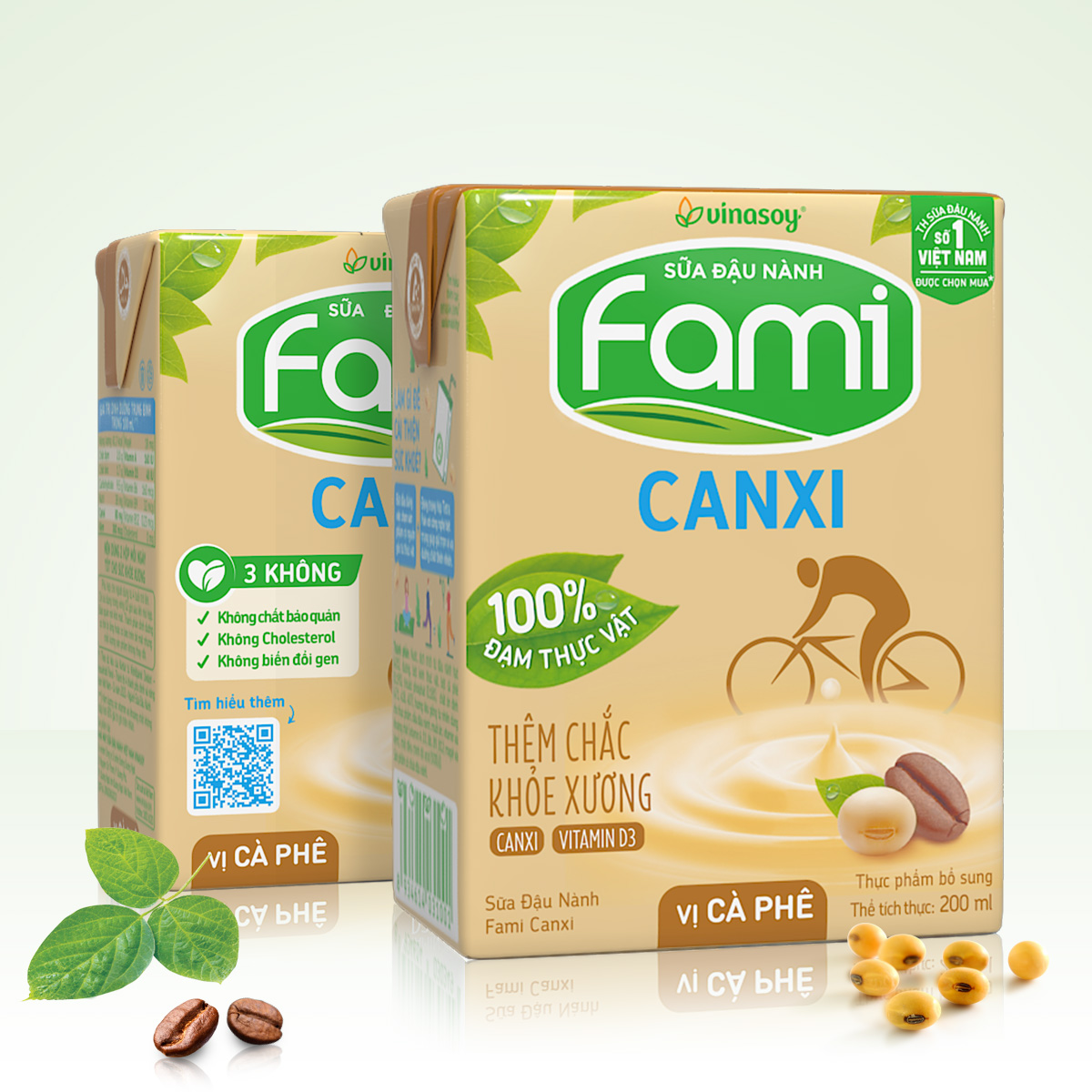 Thùng Sữa đậu nành Fami Canxi vị Cà Phê (200ml x 36 Hộp)