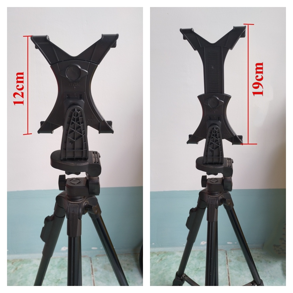 Kẹp iPad máy tính bảng loại lớn trục xoay 360 độ, kẹp ipad gắn tripod xoay ngang dọc cho máy 8/10.2/10.9/11/12.9 inch