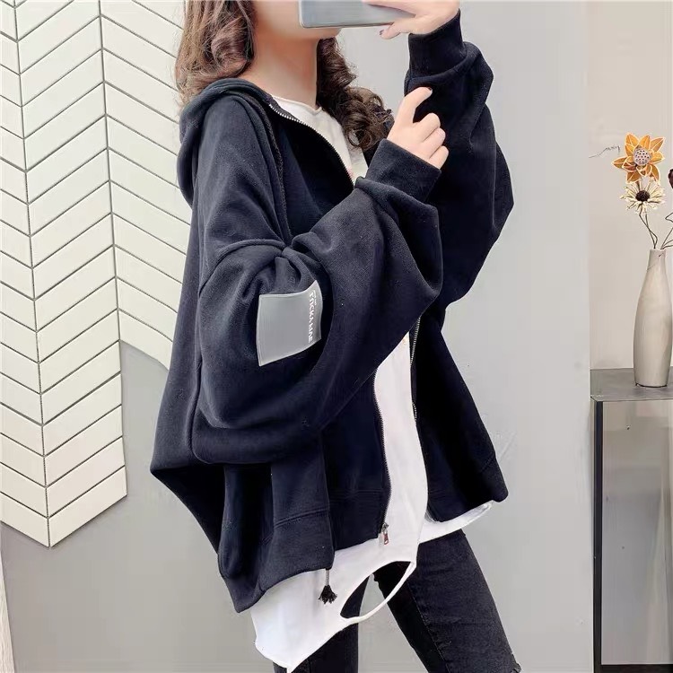 ÁO KHOÁC PHỐI HIỆU TAY THỜI TRANG HOODIE CÓ DÂY KÉO