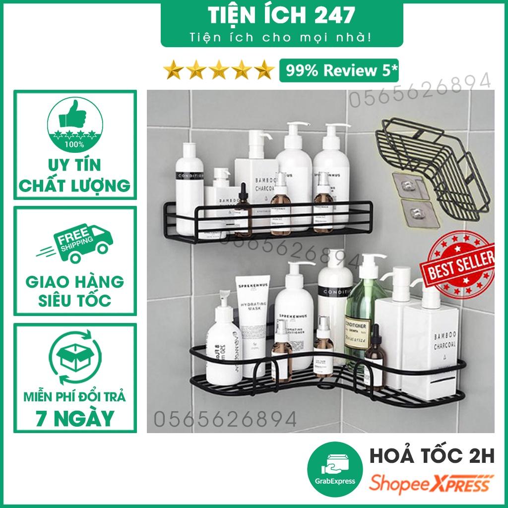 Kệ góc nhà tắm phun sơn tĩnh điện dán tường siêu dính tienich247, kệ đựng đồ nhà tắm tiện lợi