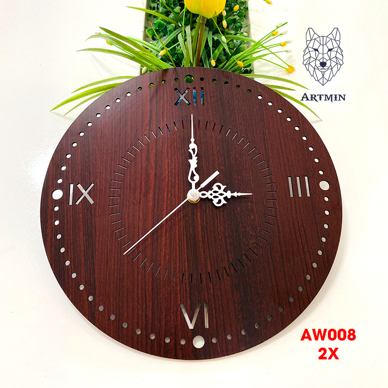 AW008 - Đồng Hồ Gỗ Treo Tường – Décor Trang Trí Tinh Tế