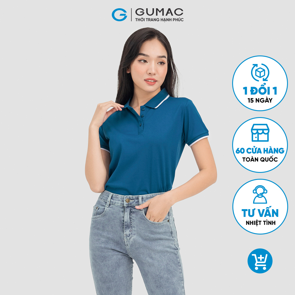 Áo polo GUMAC ATC07053 xẻ tà trẻ trung năng động