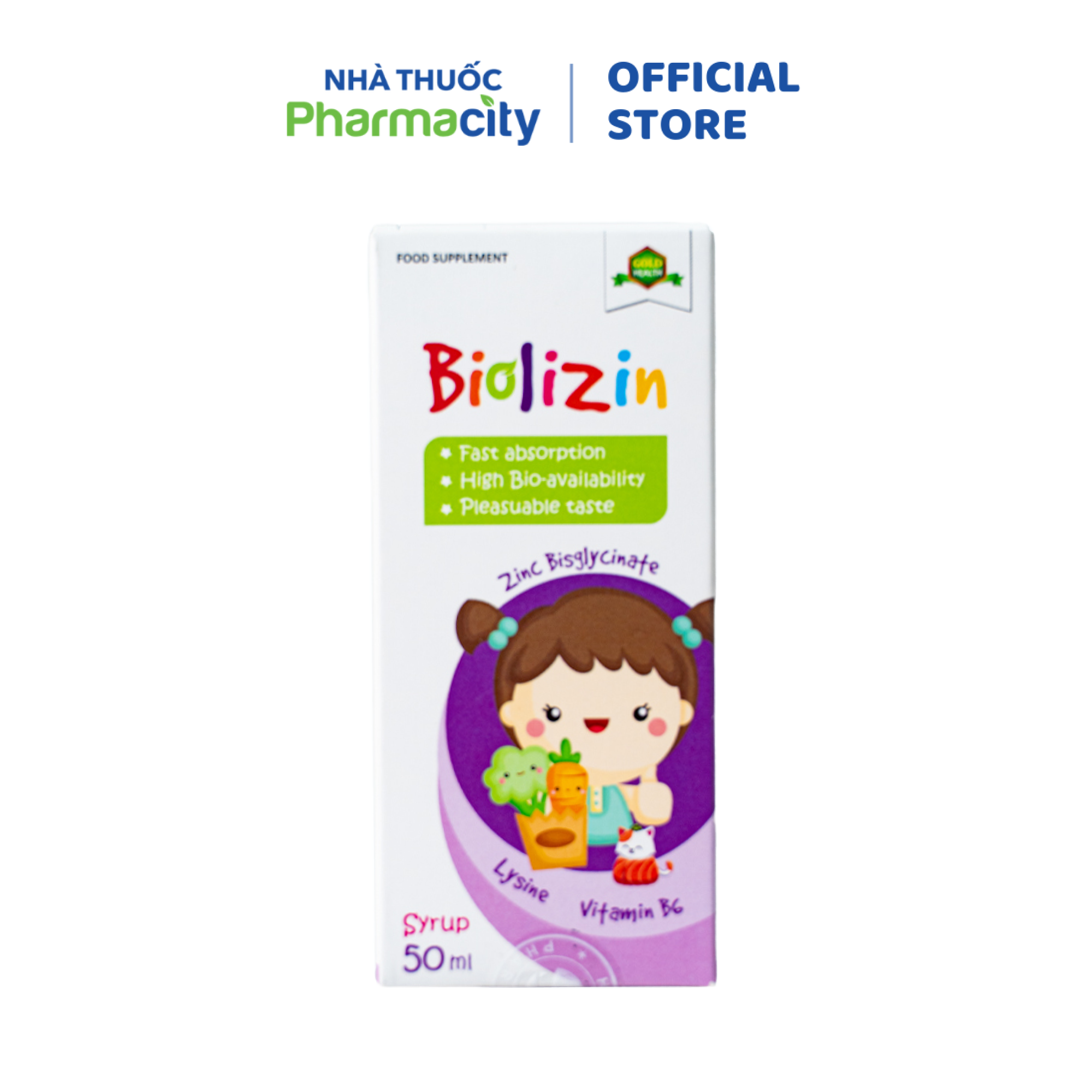 Siro Biolizin bổ sung kẽm tăng cường sức đề kháng cho trẻ (Chai 50ml)