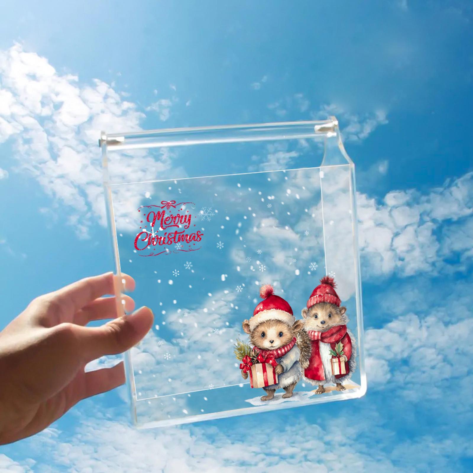 Gift Box Clear Box Decoration, Christmas Holiday Gift Box, Delicate Acrylic Storage Container for Small Collections Statues Collections Dolls