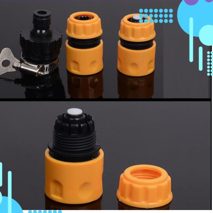 Bộ dây vòi xịt nước rửa xe, tưới cây . tăng áp 3 lần, loại 7m, 10m 206701 đầu đồng, cút, nối đen