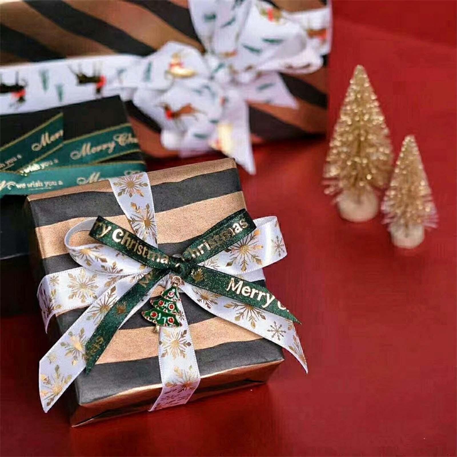 Snowflake Ribbon Christmas DIY Gifts Wrapping Home Decoration Hair Bow Making Holiday