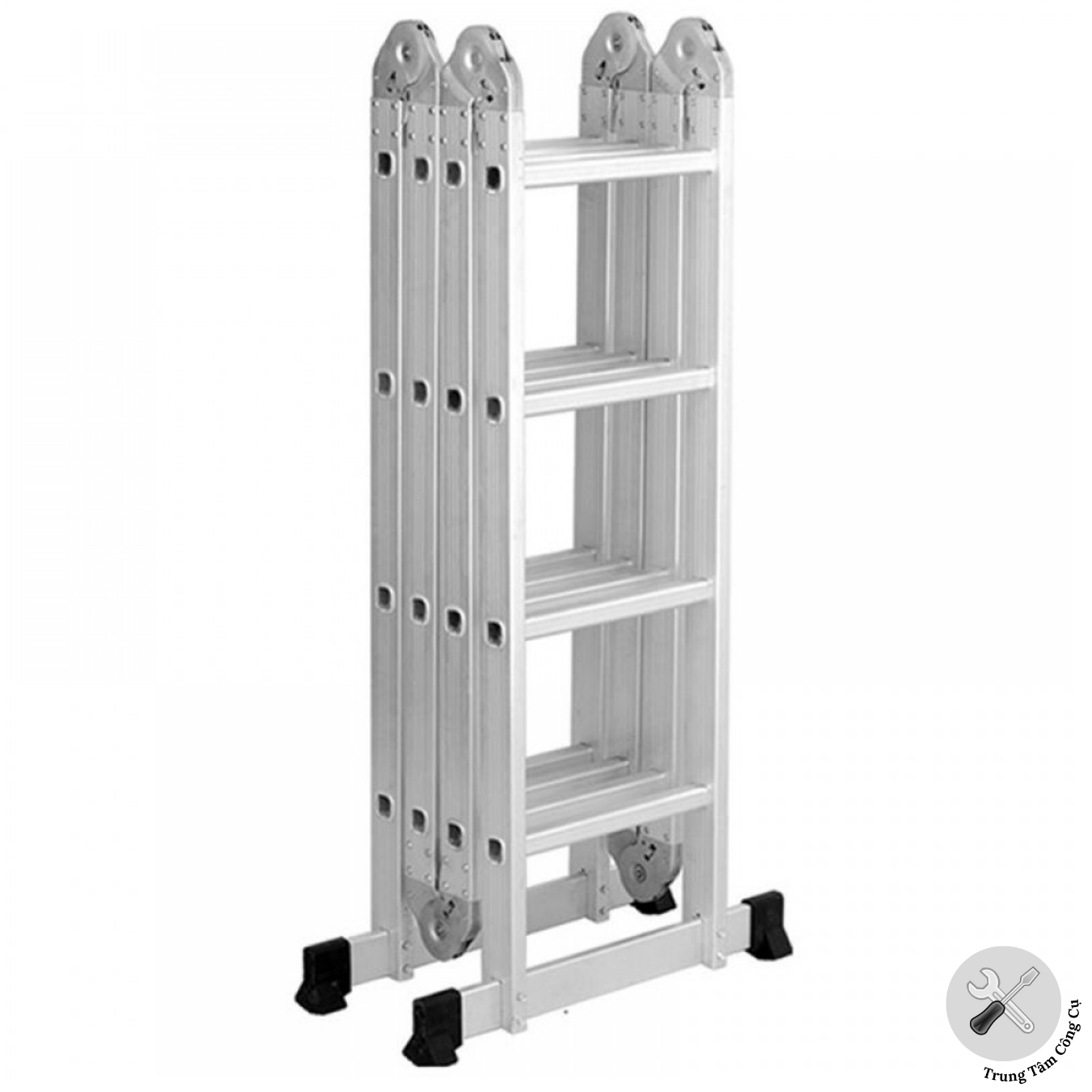 Thang chữ A Thang nhôm gấp 4 đoạn STARKEN ST404H tải trọng 150kgs, màu xanh- Hàng chính hãng