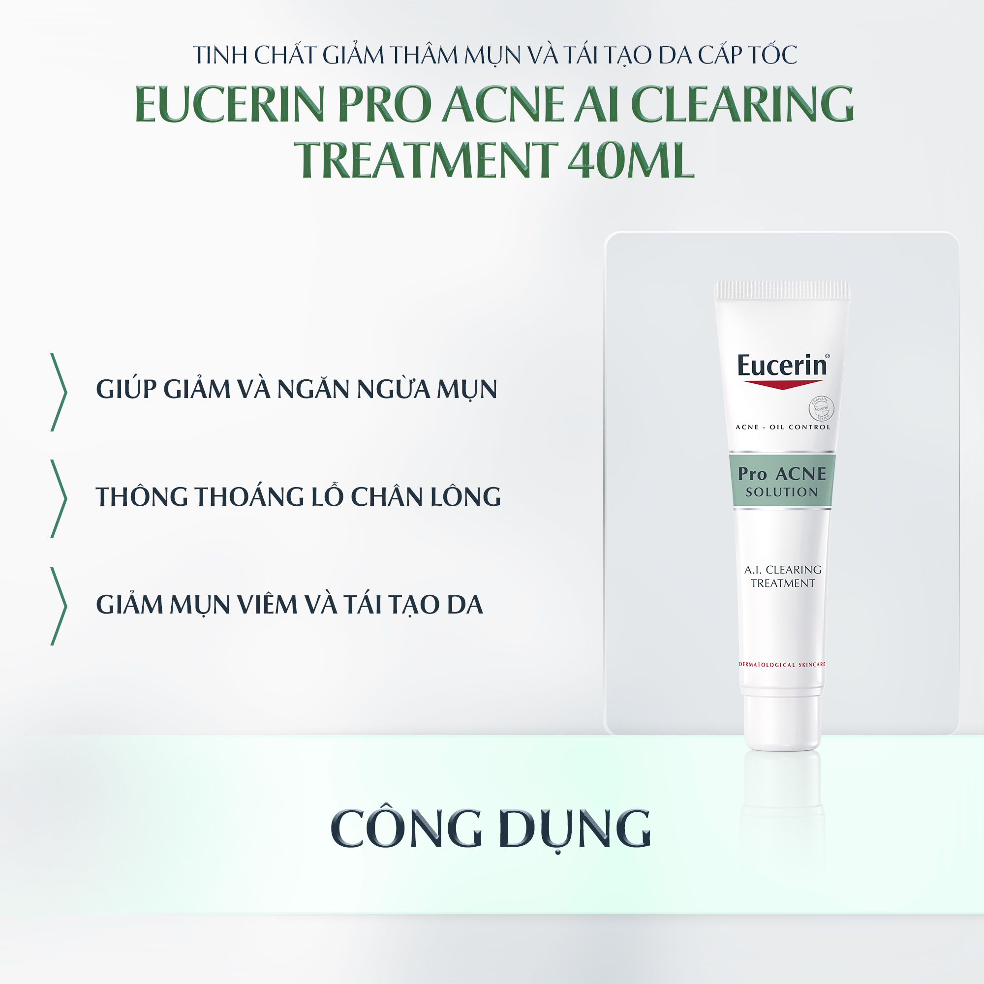 Gel giảm mụn sau 1 tuần Eucerin Pro Acne A.I. Clearing Treatment 40ml