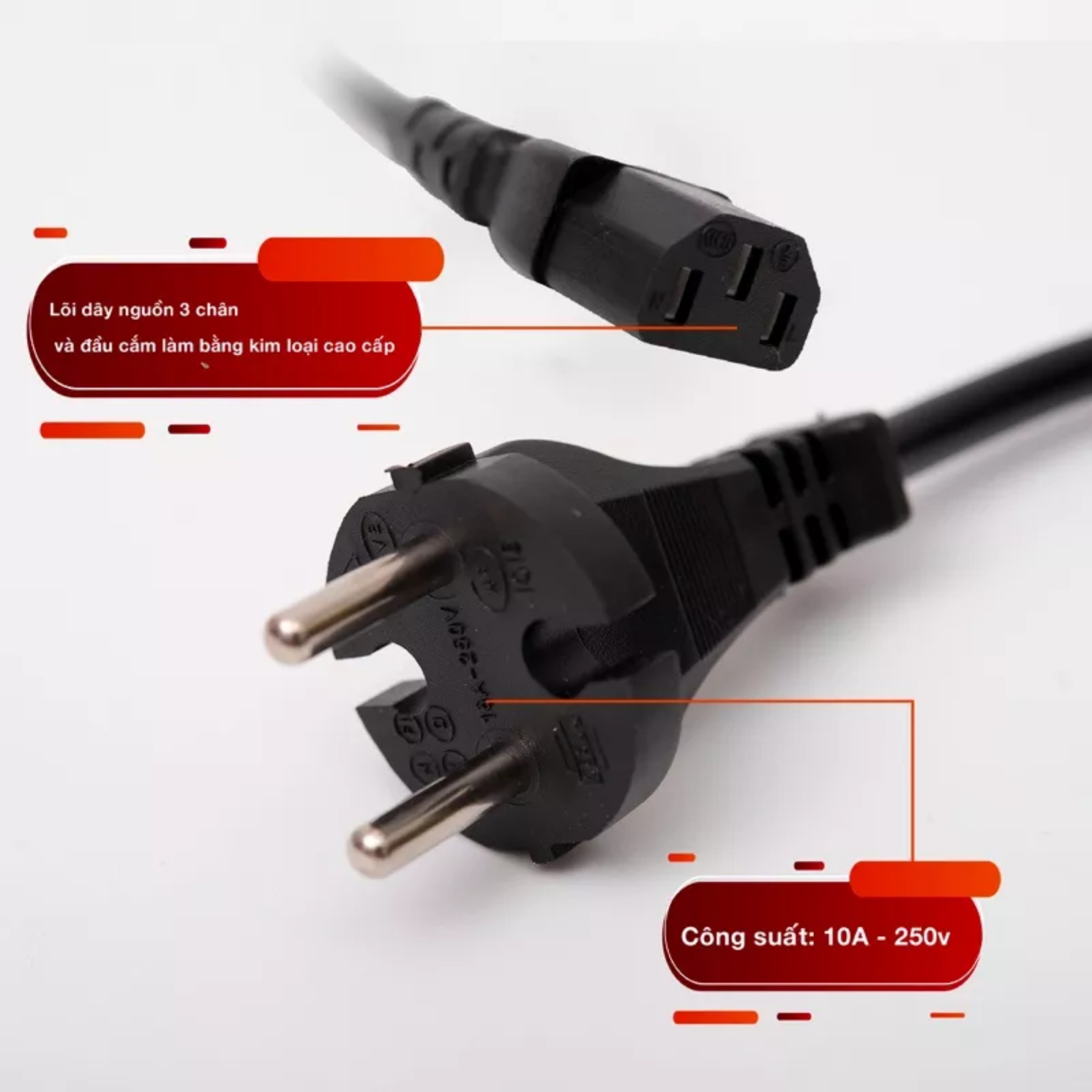 Dây Nguồn Liền Phích Đa Năng Dành Cho Máy Tính, Nồi Cơm, Nồi Lẩu, Các Thiết Bị Gia Đình, An Toàn, Tiện Lợi Trong Gia Đình. Kingler 8602