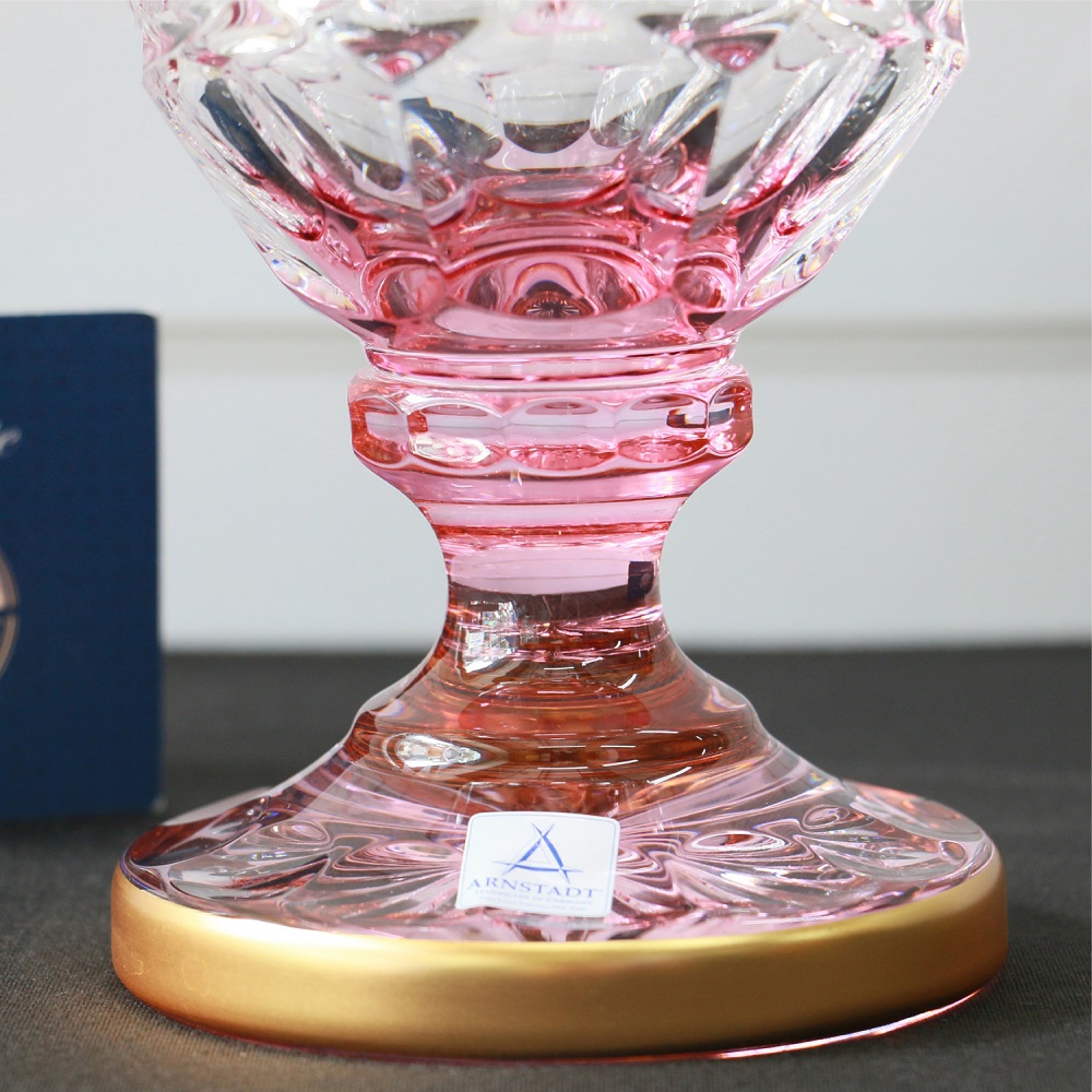 Bình Cắm hoa Primerose Gold Pha lê Màu - Mạ vàng Arnstadt Cao 34cm