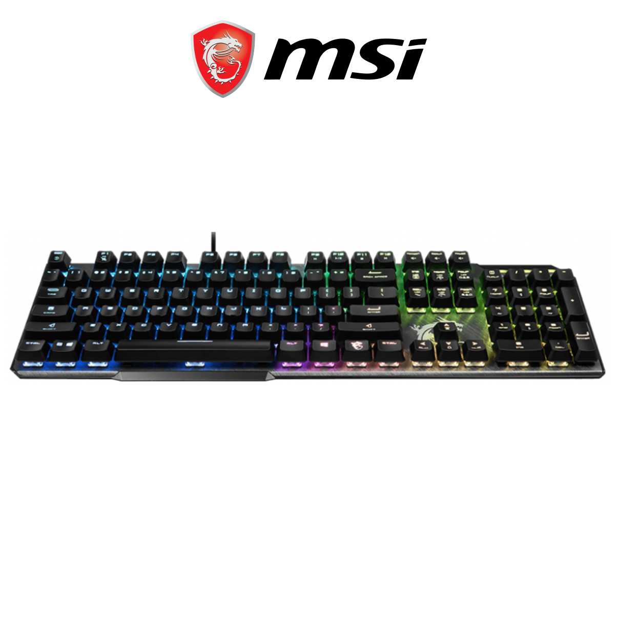 Bàn Phím Gaming Cơ MSI Vigor GK50 Kailh Box White Đèn LED RGB, Dây Cắm USB Dài 1.8M - Hàng Chính Hãng