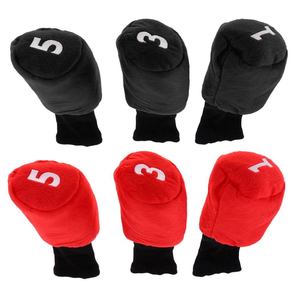 3 Pack Durable Lightweight Head Golf Cover Headcover Golf Accessories for Driver Fairway Wood Head
