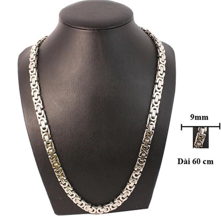 Dây chuyền nam titan thép không gỉ inox cao cấp đẹp sang trọng ziczac dẹp trangsucpt cỡ 8mm PTDCNA23