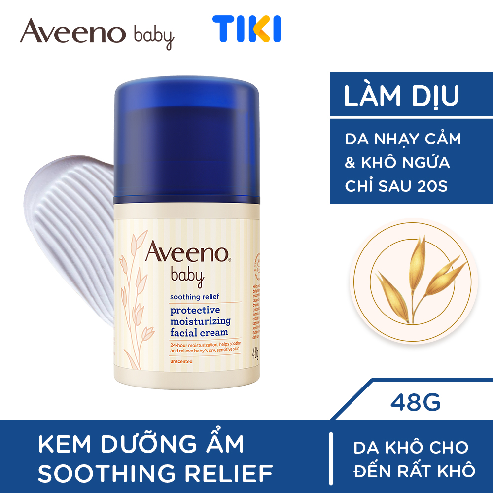 Kem dưỡng ẩm mặt làm dịu da nhạy cảm, khô ngứa Aveeno Baby Soothing Relief 48g