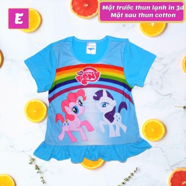 Đồ bộ bé gái lửng tà xòe hình Pony từ 10-42kg - chất liệu thun cotton - Giặt không vỡ hình- Hương Nhiên