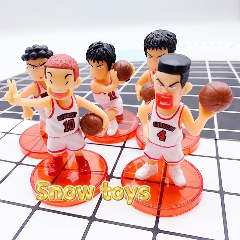Mô hình Slam Dunk - Trọn bộ Team Shohoku đỏ - Hanamichi Rukawa Takenori Ryota Mitsui - Cao 8cm