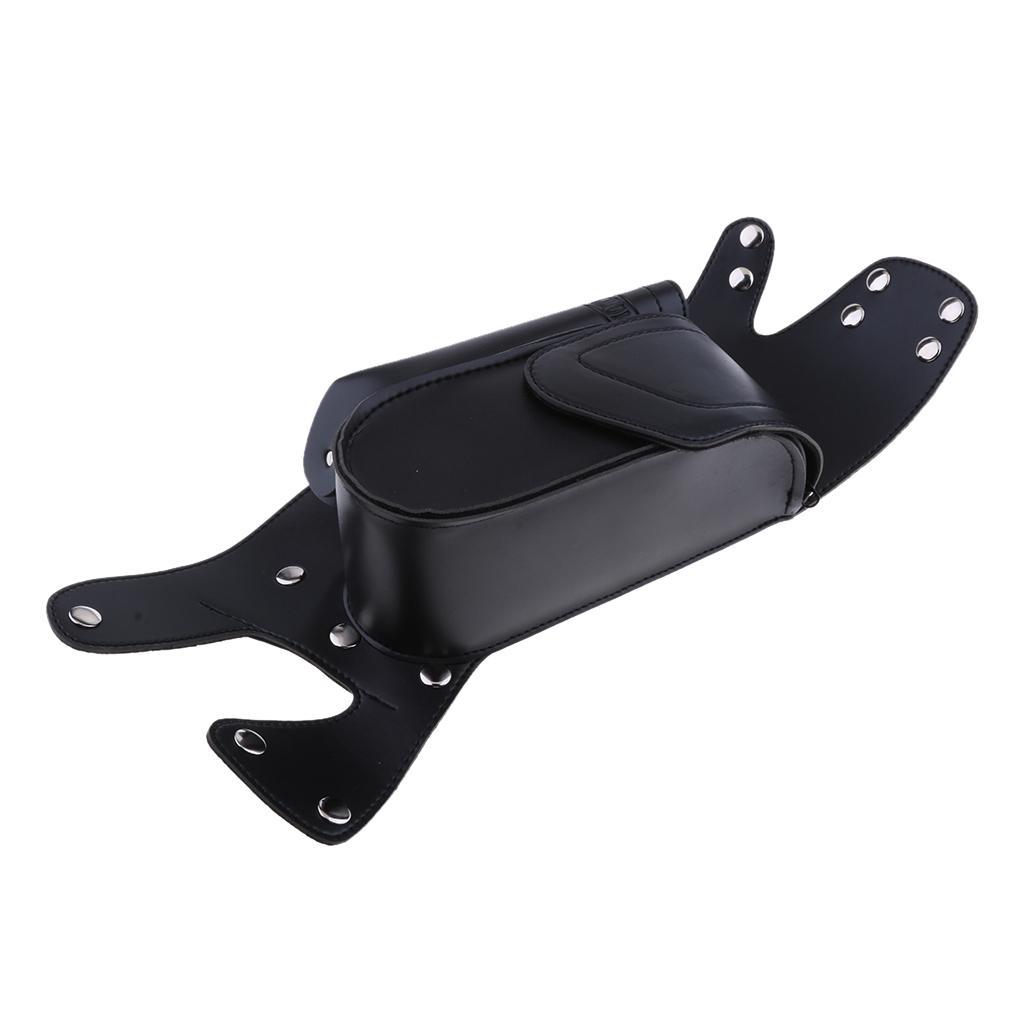 Black PU Leather Right Side Saddlebag Water Bottle Holder Fit for Harley