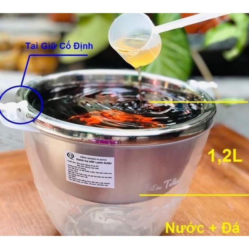 BÁT ƯỚP LẠNH Riệu bằng Inox 1 Lít