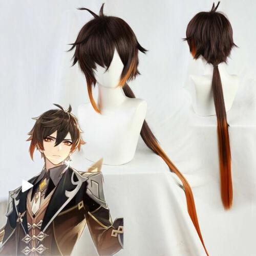 Wig/Tóc giả cosplay Zhongli - Genshin Impact màu nâu cam