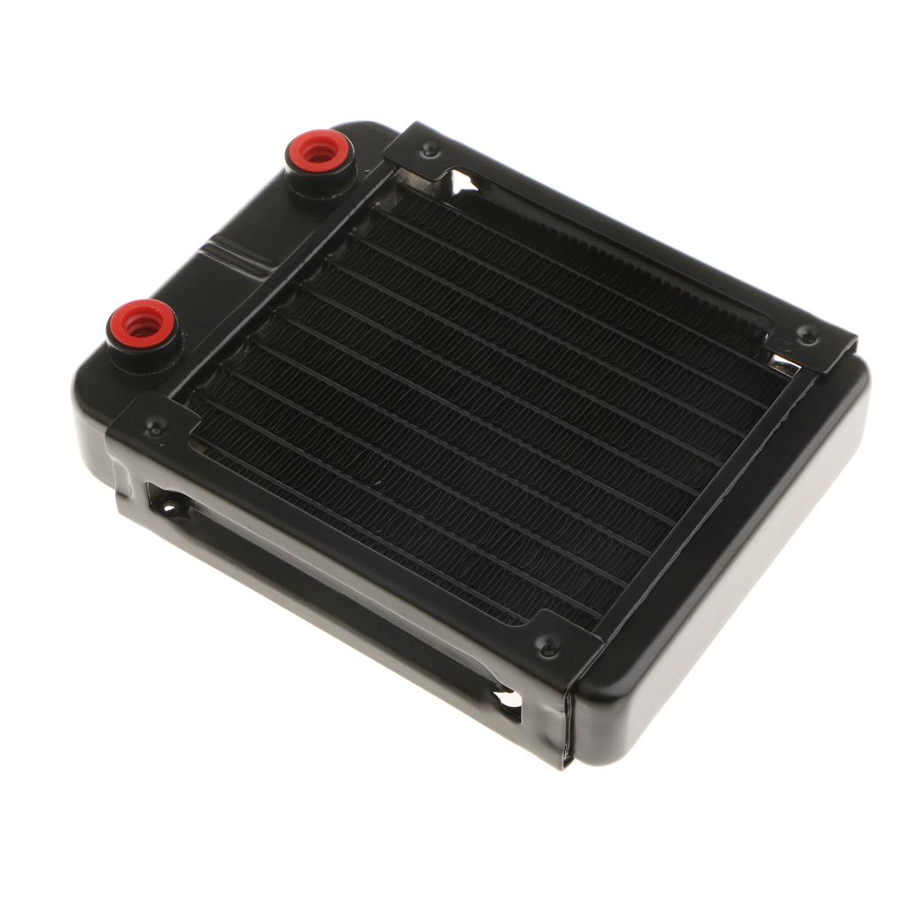 2x G1/4 10 Pipe Aluminum Heat Exchanger Radiator PC CPU Water Cooling 120mm