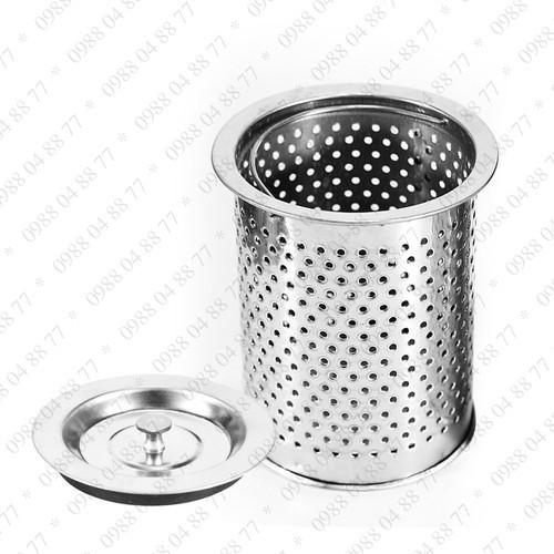 Combo lọc rác lồng sâu và nắp đậy bồn rửa chén inox