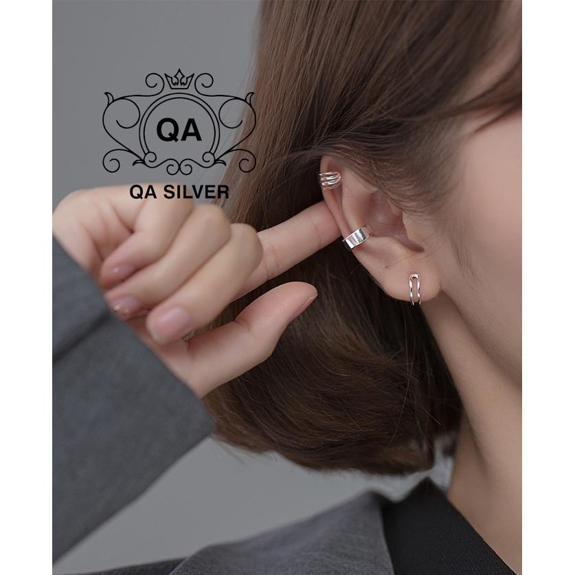 Khuyên tai bạc 925 kẹp vành không cần lỗ layer bông nam nữ S925 EARCUFF Silver Earrings QA SILVER EA201202