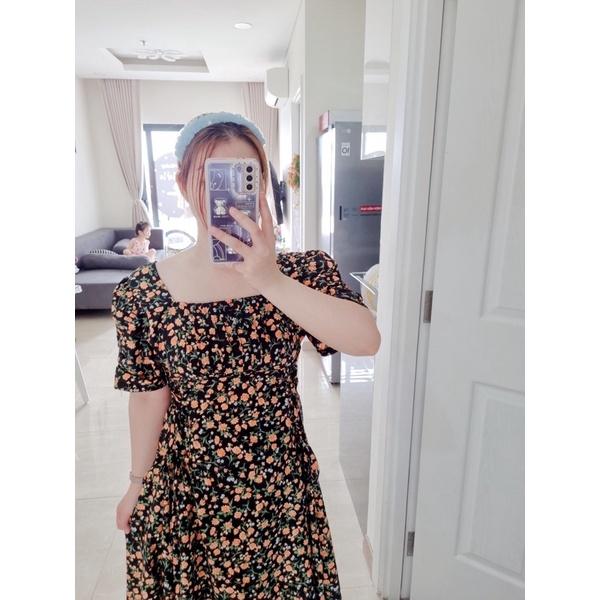 Hình thật Đầm hoa nhí đan eo 50-75kg