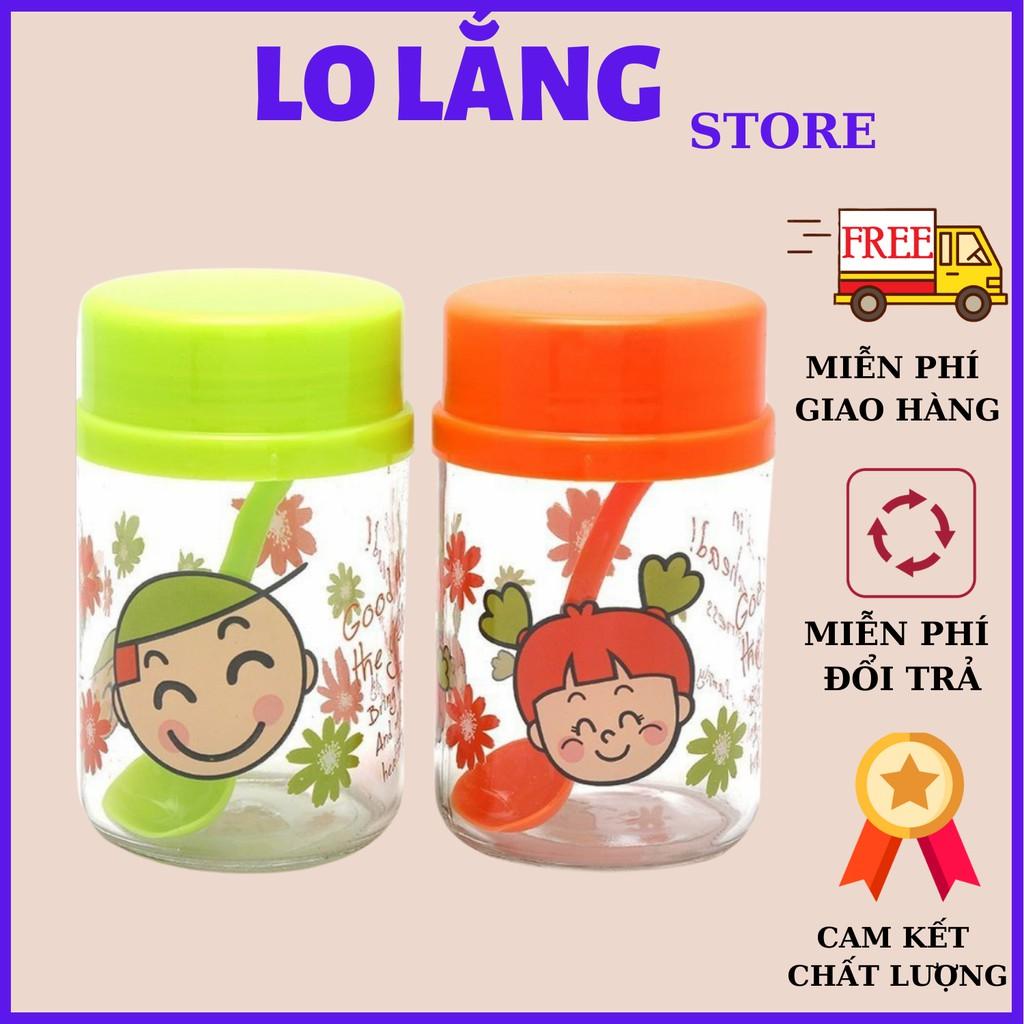 Bộ 2 hủ thủy tinh đựng gia vị kích thước lớn 400ml tặng kèm muỗng cao cấp