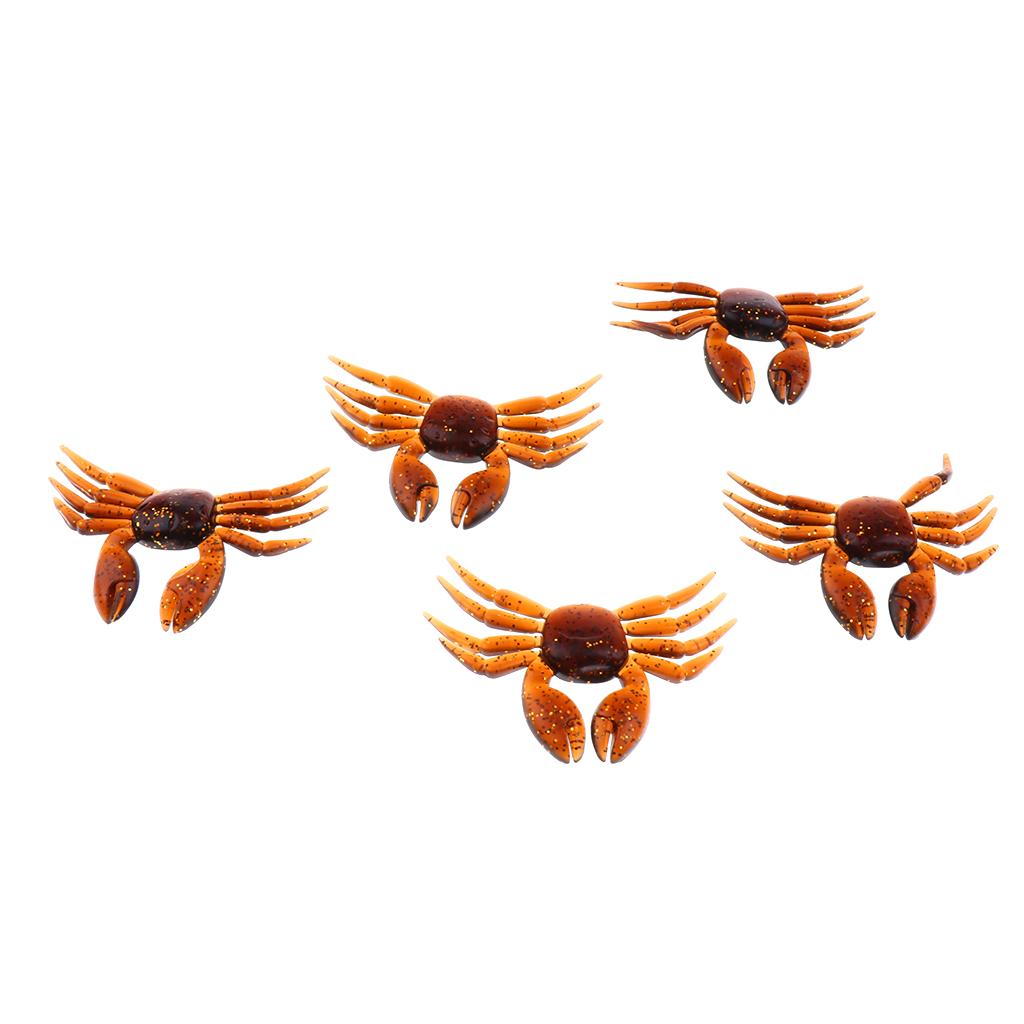 5pcs Soft Fishing Lure 3D  Bait Fake Lure Fishing Tackle Brown