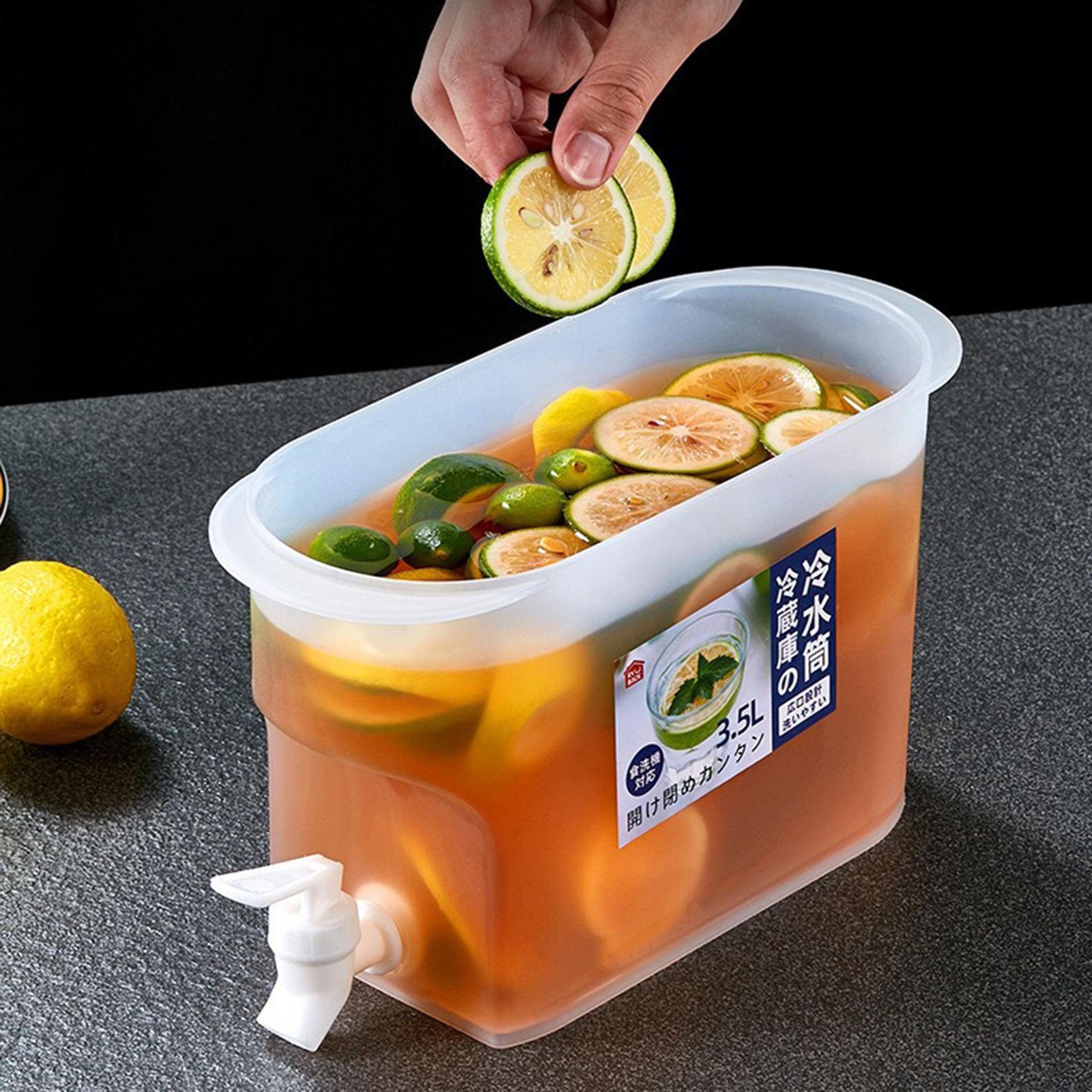 Fridge Water Jug Cold Lemon Juice Pitcher Beverage Drink With Faucet Kitchen